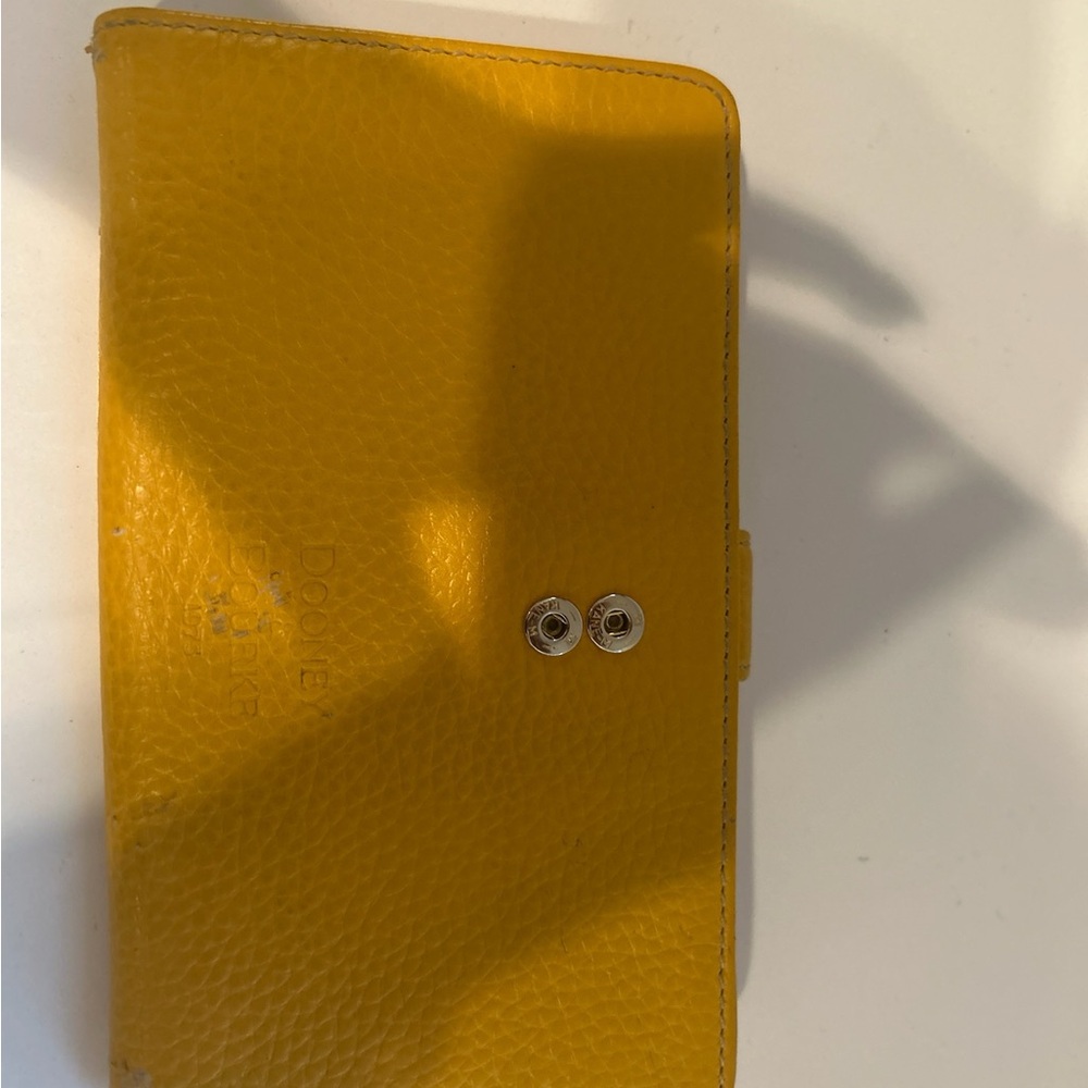 Dooney and Bourke Yellow Leather Phone Wallet Case